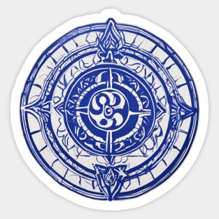 Mystical Blue Mandala Artwork No. 918 Sticker